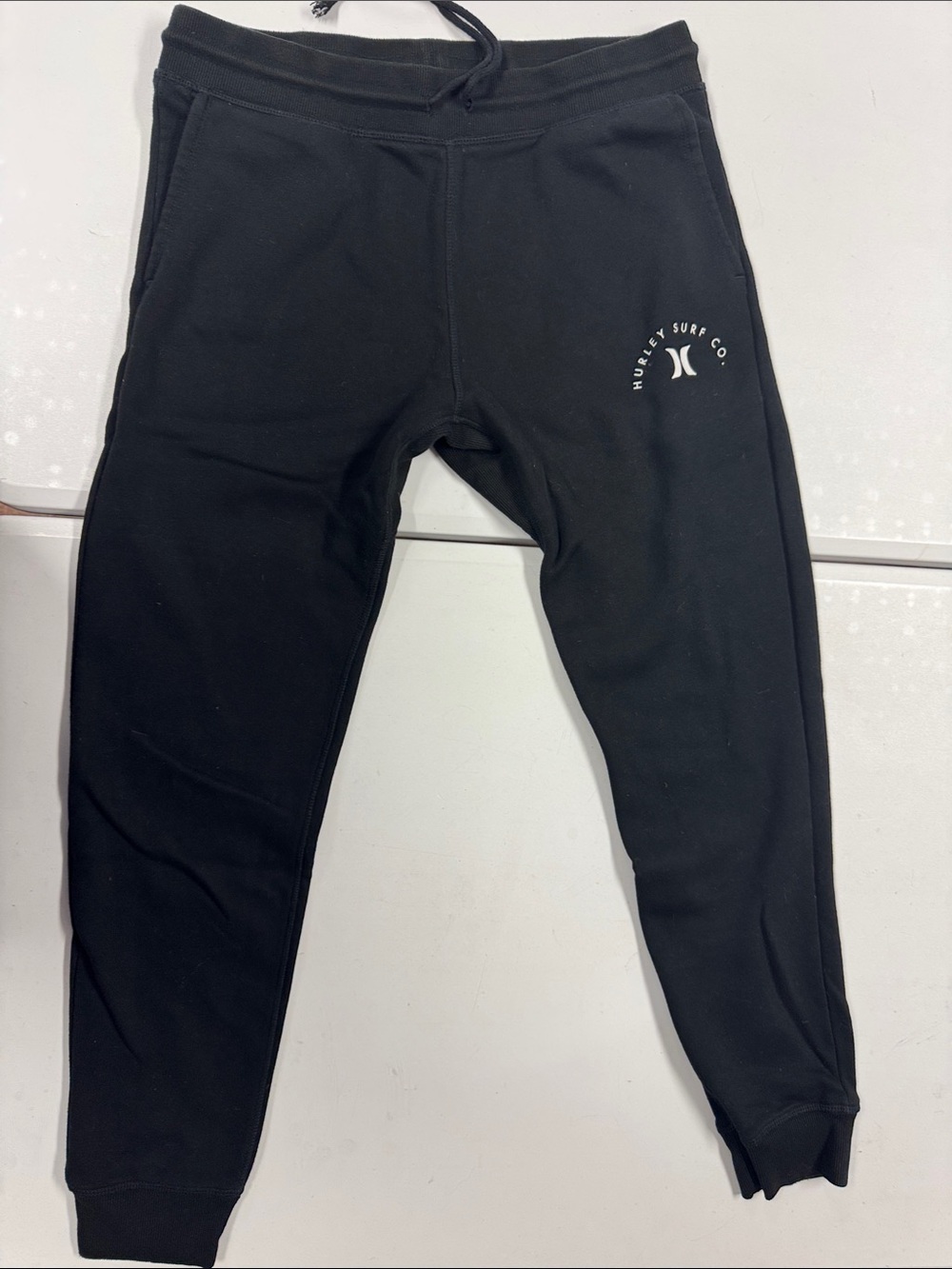 Hurley Black Jogger Sweatpants with White Logo Detail